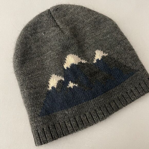 ~ Zara Adult M, Kids L/XL Winter Hat Beanie Wool Alpaca Gray Blue Wht Knit Thick - Picture 1 of 8